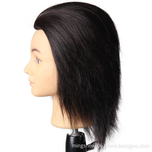 Wholesale price unprocessed human hair male training head for beauty Hair salon